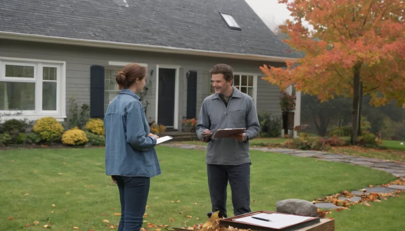 A homeowner talking with a local septic provider outside a home in the Brockton area